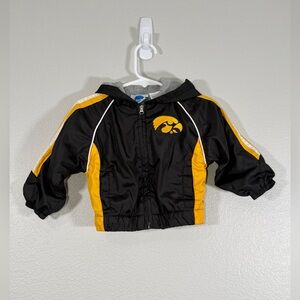 University of Iowa Hawkeyes Windbreaker Jacket Black Yellow Hooded Coat NCAA 18M